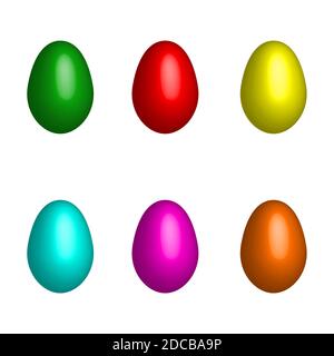 Set of colored festive Easter chicken eggs. Stock Vector
