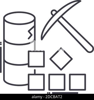 Data mining icon, linear isolated illustration, thin line vector, web design sign, outline concept symbol with editable stroke on white background. Stock Vector