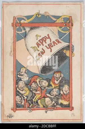 Greeting Card, 1866. [A Happy New Year]. Stock Photo