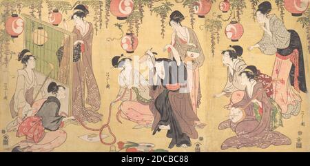 A Parody of Yuranosuke in the Pleasure Quarters, ca. 1797. Stock Photo