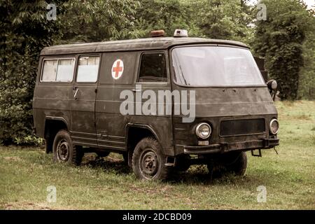 Decorative military cannon / truck used in war Stock Photo