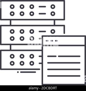 Data information icon, linear isolated illustration, thin line vector, web design sign, outline concept symbol with editable stroke on white Stock Vector