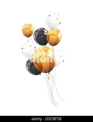 Group of Colour Glossy Helium Balloons Isolated on White Background ...