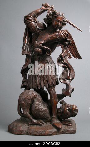 Saint Michael Slaying the Demon, German, 16th century. Stock Photo
