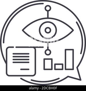 Data visualisation icon, linear isolated illustration, thin line vector, web design sign, outline concept symbol with editable stroke on white Stock Vector
