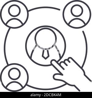 Digital affiliate marketing icon, linear isolated illustration, thin line vector, web design sign, outline concept symbol with editable stroke on Stock Vector
