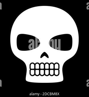 White halloween or day of the dead bone skull or skeleton head mask vector illustration Stock Vector
