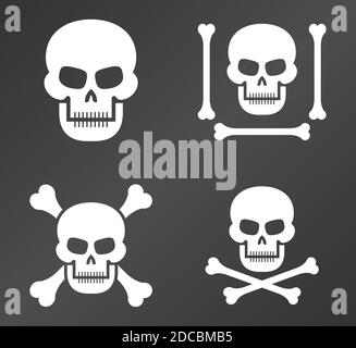 Cannibal symbol with skull and crossed bones vector illustration Stock Vector