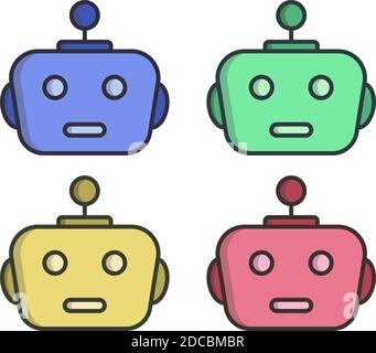 Colorful robot head icon or AI avatar symbol vector illustration Stock Vector