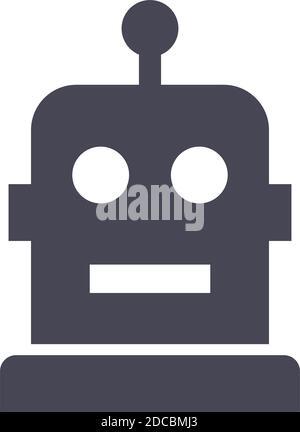 Funny robotic skull robot head icon or AI avatar symbol vector illustration Stock Vector