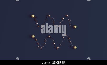Aquarius the Water Bearer Zodiac Sign Symbol Formed out of Golden and Bronze Spheres 3d illustration Stock Photo
