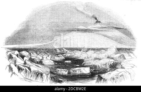 &quot;Victoria Land&quot;, in the South-Polar regions, discovered by Capt. Sir J. C. Ross, 1844. 'In the beginning of the year 1839, the British Government...having determined on fitting out an expedition, for the purpose of investigating the phenomena of terrestrial magnetism in various remote countries, and for prosecuting maritime geographical discovery in the high southern latitudes, H.M. ships Erebus and Terror, commissioned by Captain Sir James Clark Ross, sailed from Chatham on the 29th of September, 1839. In addition to carrying out the above-mentioned leading views, it was enjoined to Stock Photo