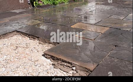 Indian Stone Patio Under Construction Stock Photo