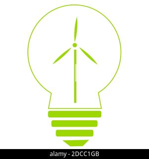 Ecological light bulb. environmental EMBLEM on a white background Stock Vector