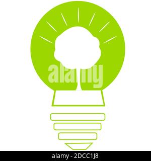 Ecological light bulb. environmental EMBLEM on a white background Stock Vector