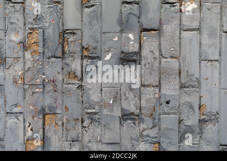 Old brick wall background. Gray painted brick wall Stock Photo