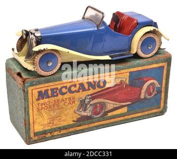 Meccano Two-Seater Sports Car children's toy from the 1940s Stock Photo