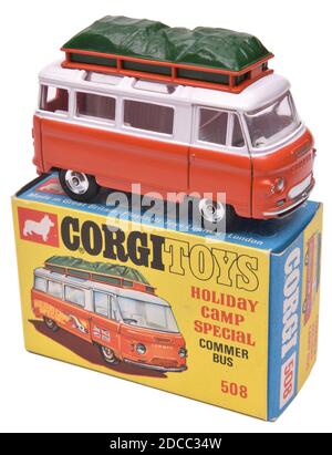 Corgi Toys 508 Holiday Camp Special Commer Bus with roof rack and