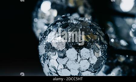 Shiny textured background, wallpaper, silver decorations macro-photography Stock Photo