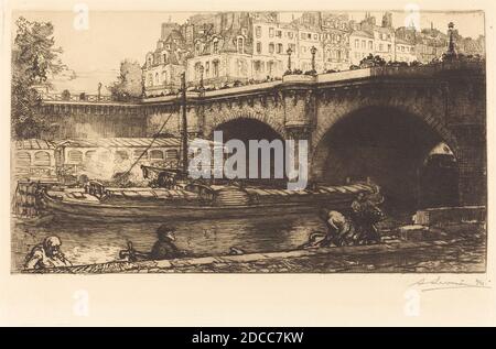 Auguste Lepère, (artist), French, 1849 - 1918, Pont Neuf, 1901, etching Stock Photo