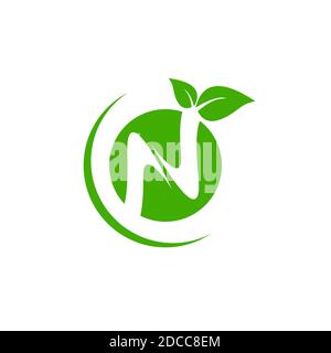 Green ecology fitness elements logo. Stock Vector
