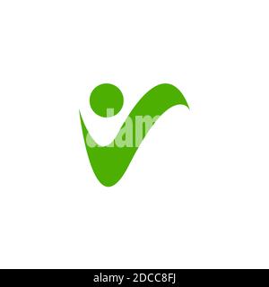 Green ecology fitness elements logo. Stock Vector