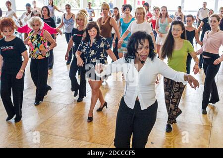 Miami Beach Florida,Deauville Beach Resort hotel,International Hustle & Salsa Competition,dancers dancing Black African man men woman female women cou Stock Photo