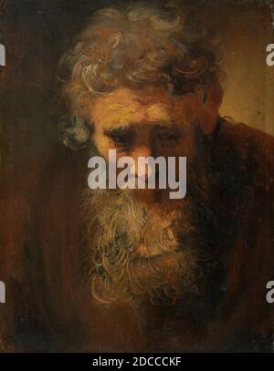Study of an old man, Rembrandt van Rijn, circle of Stock Photo - Alamy