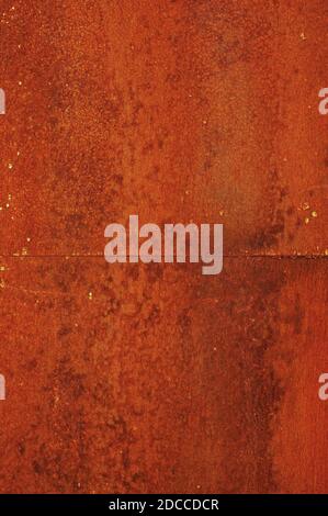 Old iron wall. Rusted metal texture. Weathered and rusty metal background. Worn metal panel Stock Photo