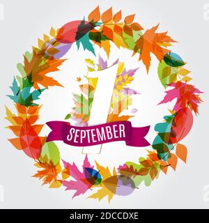 First 1 September Template Illustration Stock Photo