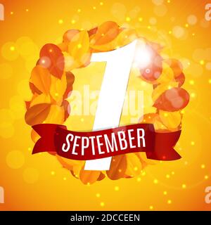 First 1 September Template Illustration Stock Photo