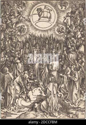 Albrecht Dürer, (artist), German, 1471 - 1528, The Adoration of the Lamb, The Apocalypse, (series), probably c. 1496/1498, woodcut Stock Photo