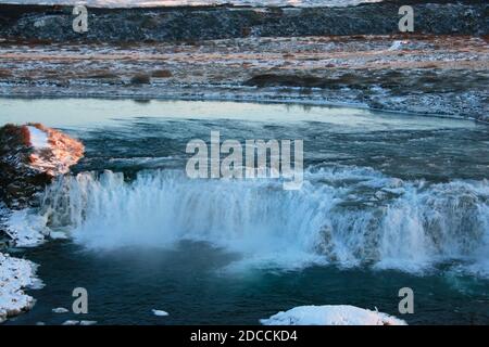 The Beautiful Waterfall Faxifoss in Iceland, Europe Stock Photo