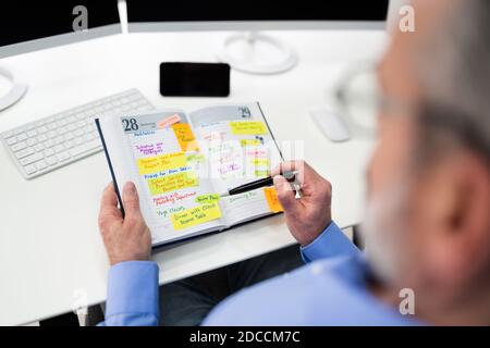 Calendar Agenda Schedule Planning Using Diary Memo List Stock Photo