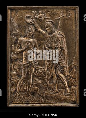 Venetian 16th Century, (artist), The Baptism in the Jordan, early 16th century, gilded bronze/(gilding rubbed), overall: 7.4 x 5.3 cm (2 15/16 x 2 1/16 in.) gross weight: 107 gr Stock Photo