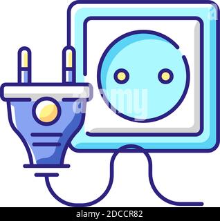 Socket for industrial technology RGB color icon Stock Vector
