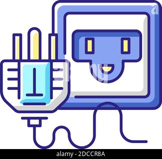 Socket for power supply RGB color icon Stock Vector