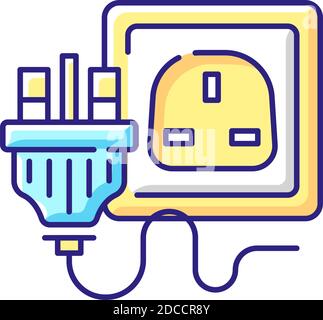 Industrial power outlet RGB color icon Stock Vector