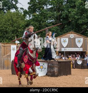 Jousting at Warwick castle Stock Photo