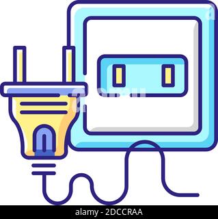 Electrical outlet RGB color icon Stock Vector