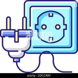 Electrical insert for cable RGB color icon Stock Vector