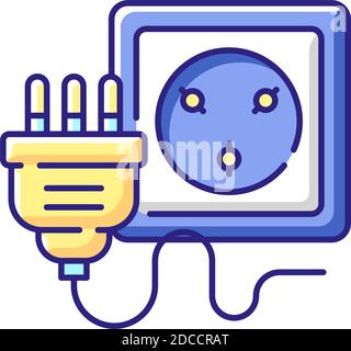 Industrial wall socket RGB color icon Stock Vector