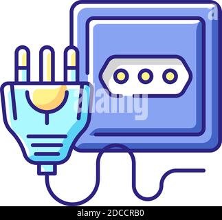 Power outlet RGB color icon Stock Vector