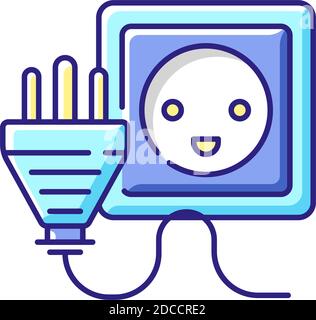 Insert for cable RGB color icon Stock Vector