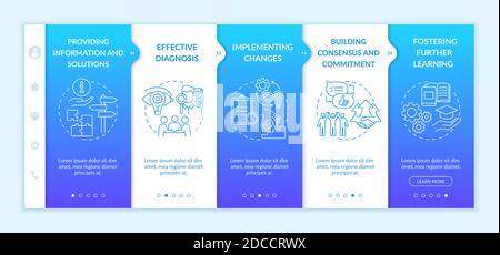 Business counseling stages onboarding vector template Stock Vector