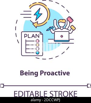 Being proactive concept icon Stock Vector