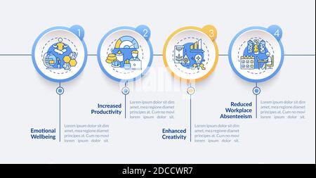 Comfortable office space vector infographic template Stock Vector