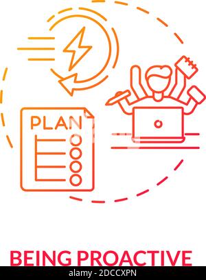 Being proactive concept icon Stock Vector