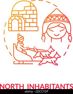 North inhabitants concept icon Stock Vector