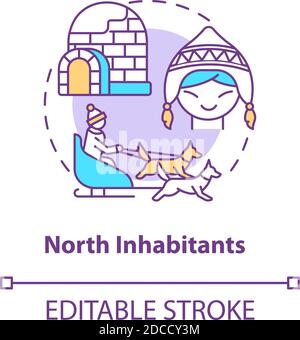 North inhabitants concept icon Stock Vector